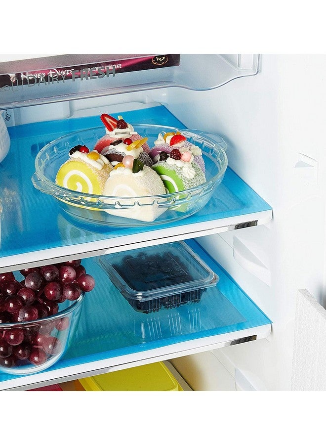 Kuber Industries PVC Fridge Mats|Multipurpose Mat for Refrigerator|Refrigerator Mat|Placemats for Kitchen|Shelf Liner Mat|Set of 6|Blue - Image 2