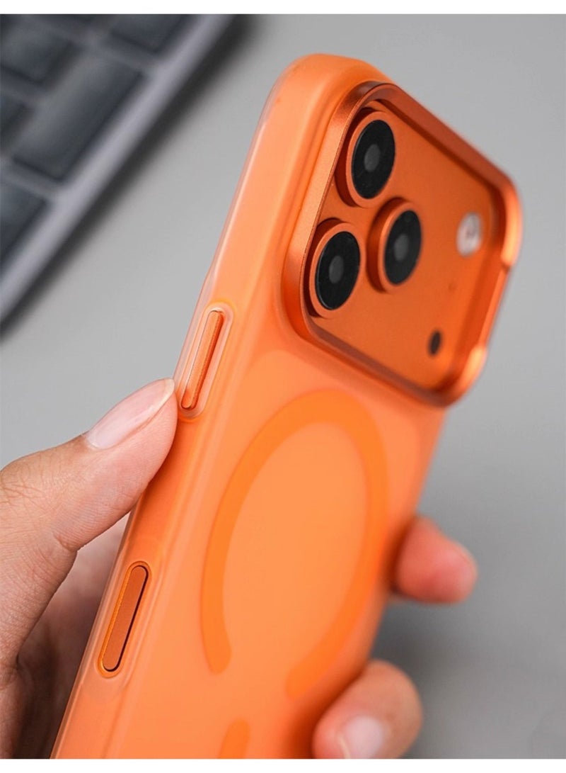 iPhone 17 Pro Max Case with MagSafe,Ultra Thin Slim Fit Matte Finish Skin-Friendly Feel Hard Shell Protective Cover - Designed for iPhone 17 Pro Max(orange) - Image 4