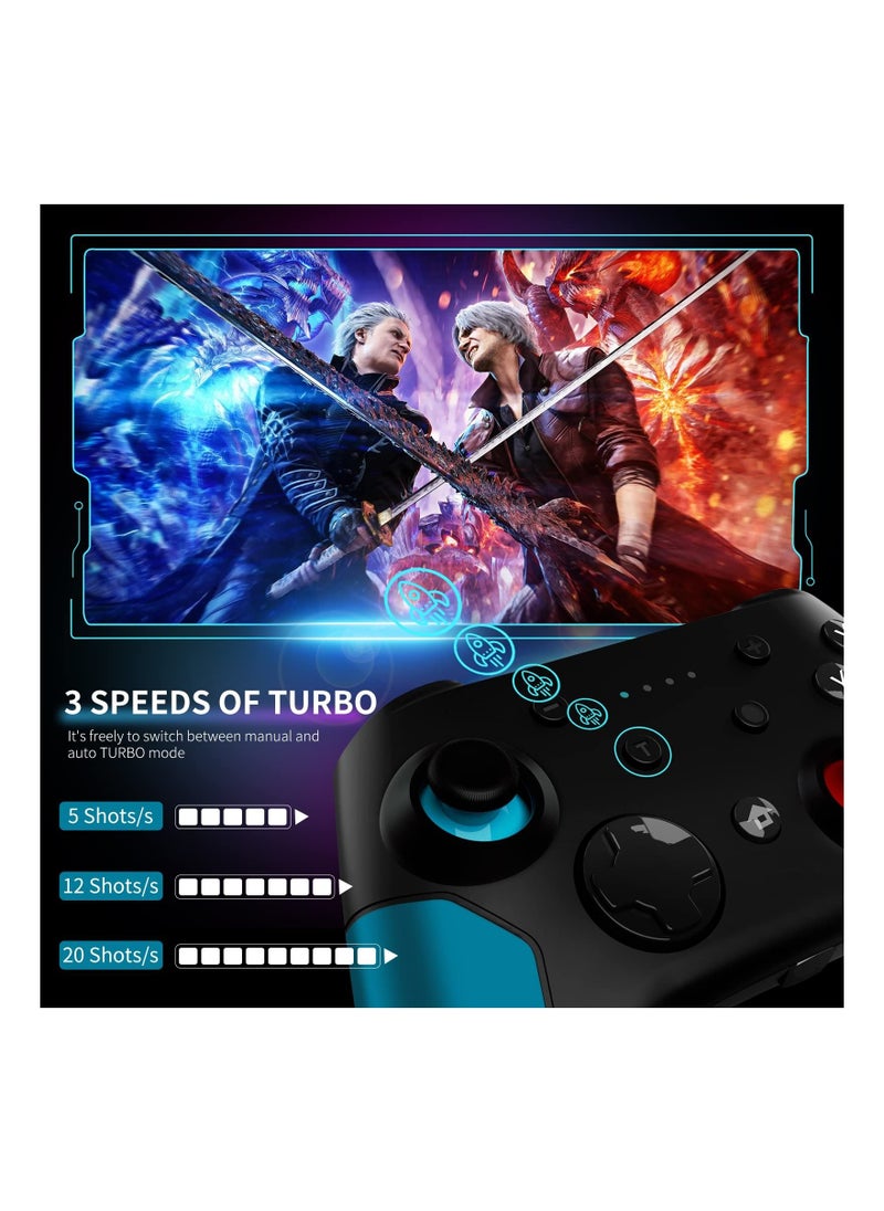 KASTWAVE Wireless Pro Controller for Switch/ for Switch Lite Remote Pro Controller Gamepad Joystick with Dual Vibration, Gyro Axis, Motion Support Wake Up and Adjustable Turbo  - Image 4