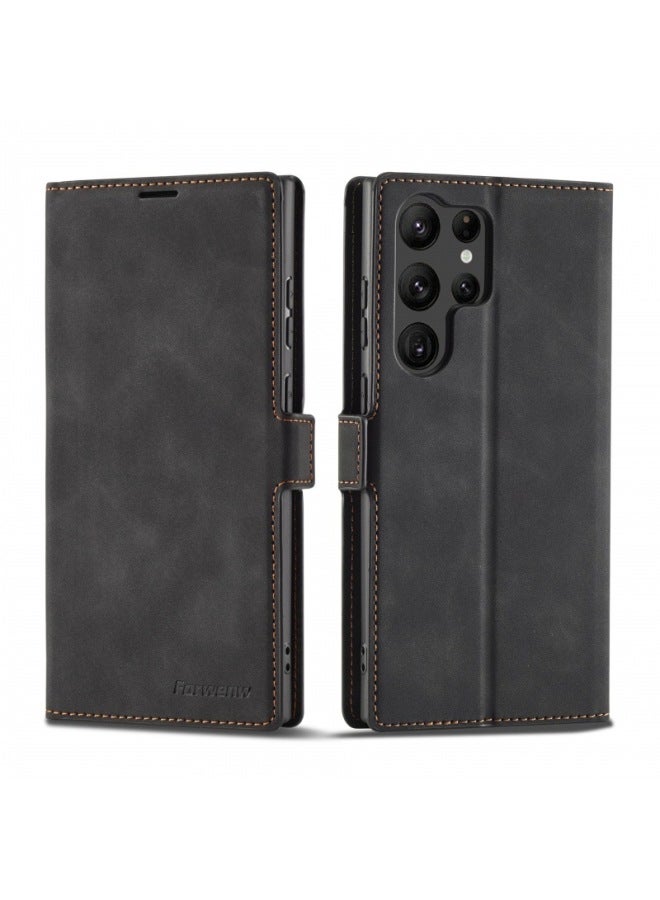 For Samsung A55 Mobile Phone Case A82 5G Wallet Skin Feeling A02S(164)/M02S Flip Leather Case A53 5G-Color:Black-Exterior Dimension:A42 5G  - Image 1