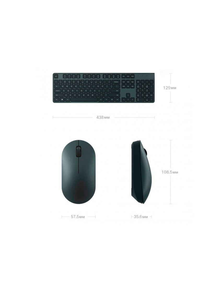 ميثيا مجموعة لوحة مفاتيح وأجهزة ماوس لاسلكية من شاومي، إصدار 2، لوحة مفاتيح مكتبية بـ 104 مفتاح، جهاز استقبال USB بتردد 2.4 جيجاهرتز، ماوس محمول متوافق مع أجهزة الكمبيوتر. - Image 2