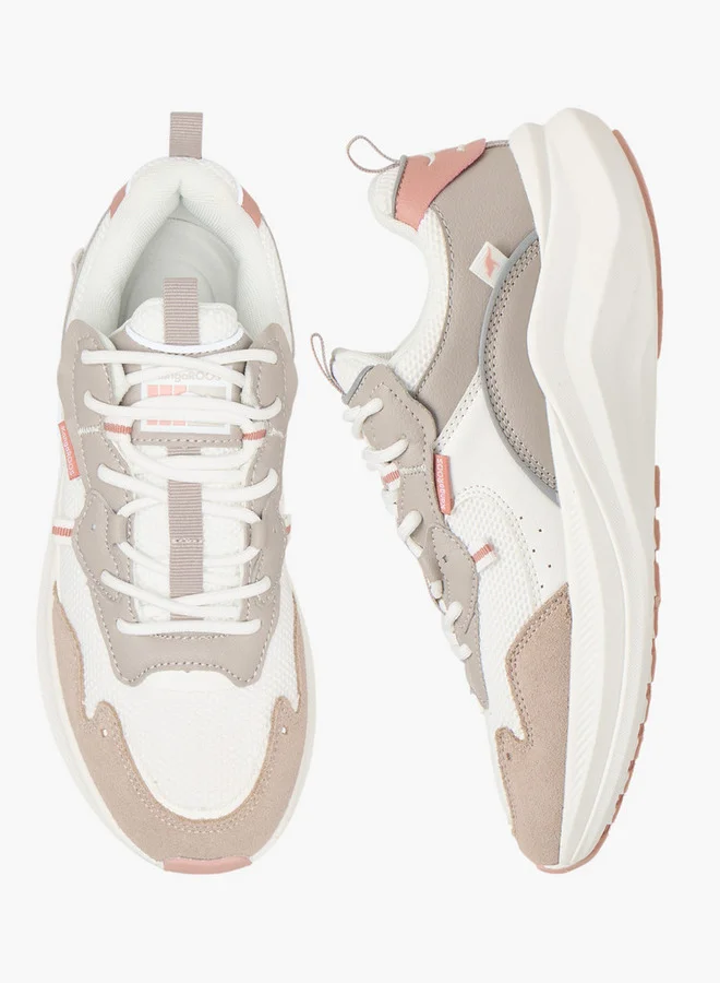 كانغاروس Women's Panelled Sports Shoes with Lace-Up Closure
