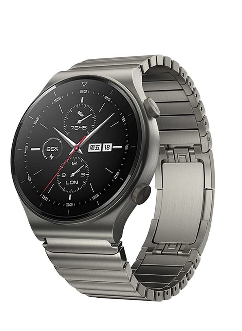 22mm Titanium Metal Watch Band For HUAWEI Watch GT 3 Pro 46mm / GT3 GT 2 46mm / GT2 Pro Watch Band Wrist Strap Gray - Image 2