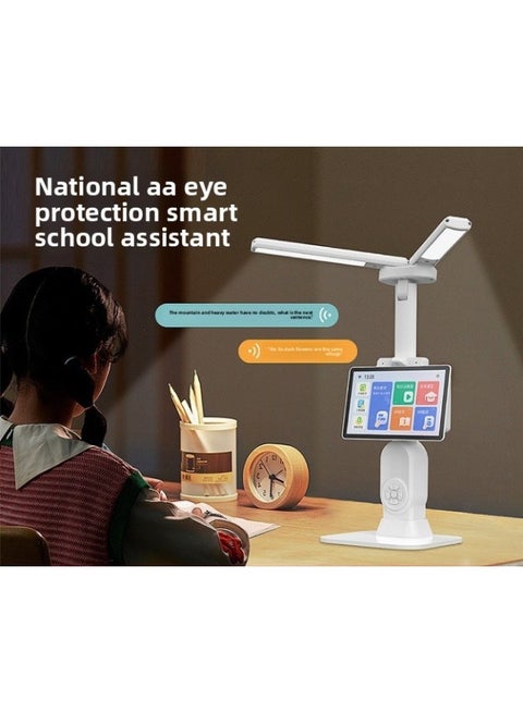 Android Intelligent Learning Desk Lamp Tmall With The Same Manufacturer Of Primary And Secondary School Students Multi-functional Eye Protection Desk Lamp Learning Machine-Specifications:Android System White + Video Call + Young I Small Connection + Home Submission