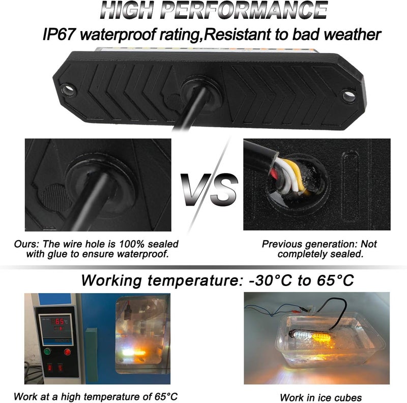 ASPL 8pcs Ultra Slim 12-LED Strobe Lights - Image 3