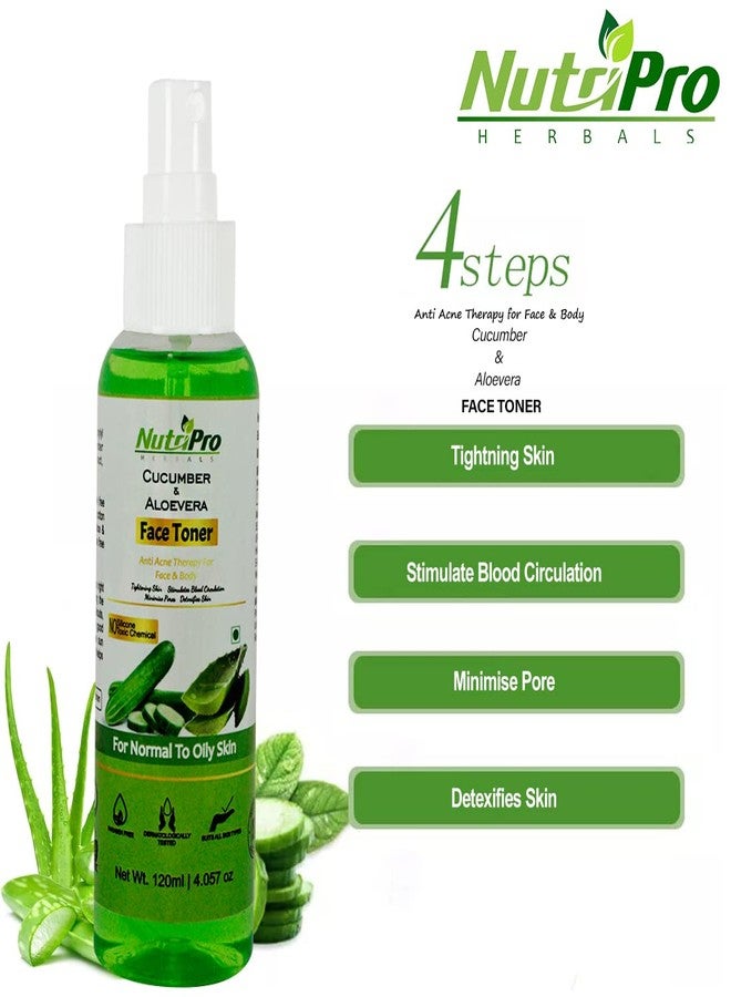 NUTRIPRO Pollution Protection Kit, Neem Tulsi Face Wash With Cucumber Aloevera Toner & Aloe Vera Gel, 360ml | For Radiant Skin With Brighten Skin Tone, Paraben & Cruelty Free, Pack Of 3 - Image 3