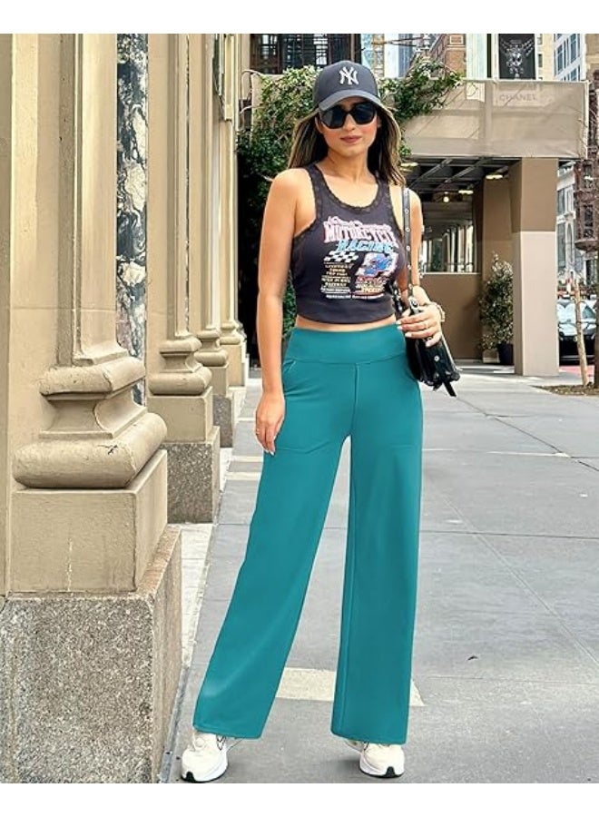NIBEMINENT Yoga Pants Women Wide Leg Pants with Pockets High Waist Stretch Dress Casual Sweatpants Petite/Regular/Tall - Image 5