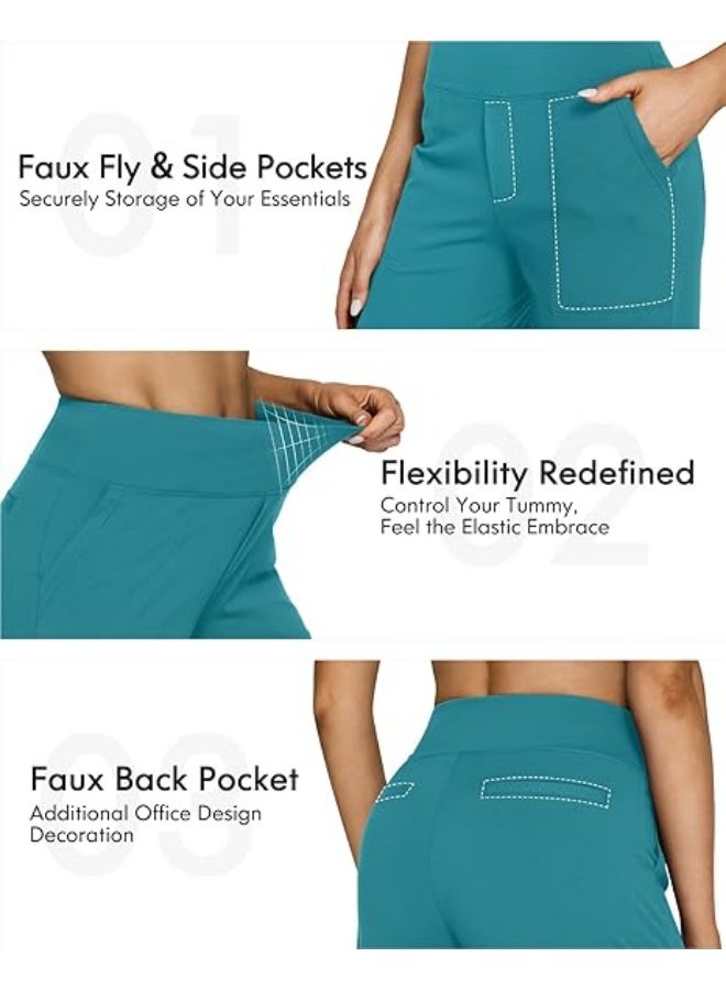 NIBEMINENT Yoga Pants Women Wide Leg Pants with Pockets High Waist Stretch Dress Casual Sweatpants Petite/Regular/Tall - Image 2