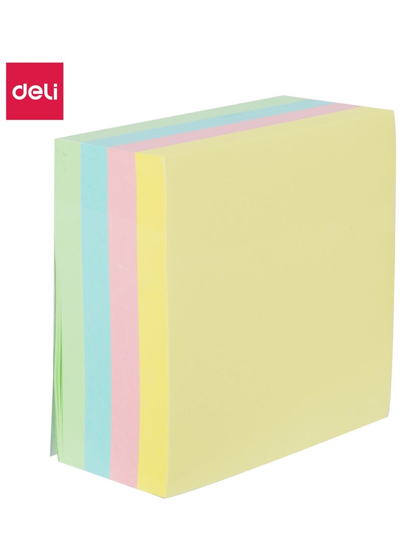 Deli ملاحظات لاصقة Deli EA01703 STICK UP قطعة واحدة، ورق 70gsm، 76×76 مم، أصفر، أزرق، وردي، أخضر، 400 ورقة (4 دفاتر، 100 ورقة لكل منها)، لاصق قوي، قابل لإعادة التمركز، سهل في تدوين الملاحظات ومشاركة الأفكار - Image 1