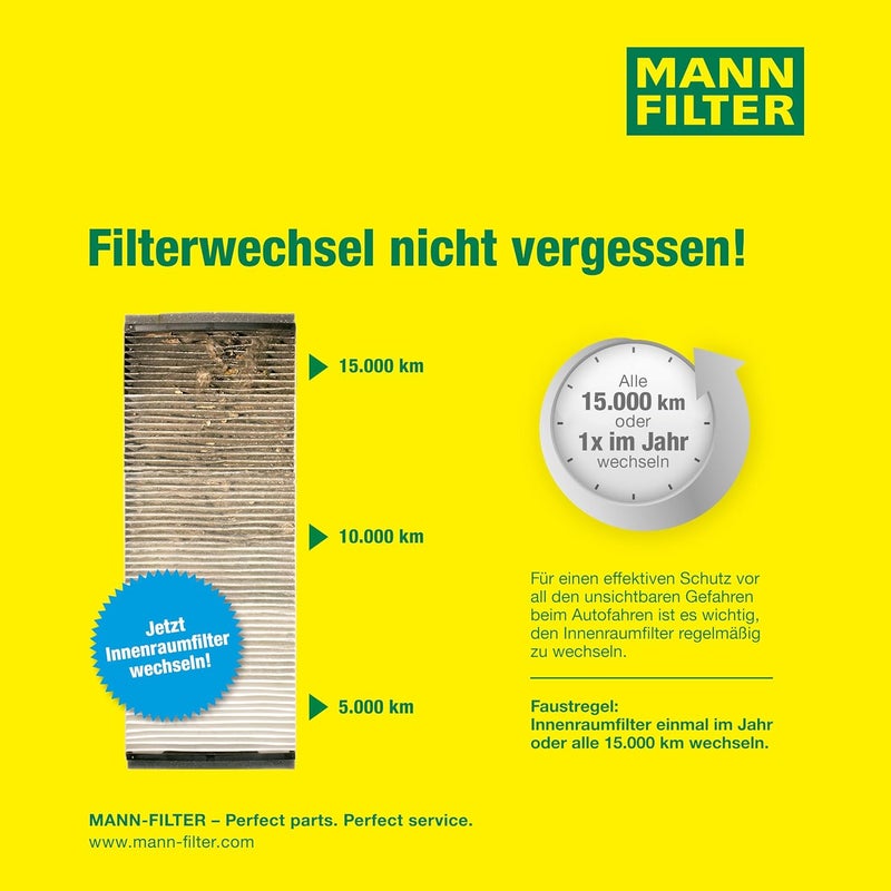 MANN FILTER Mann-Filter CUK 2939 Cabin Filter With Activated Charcoal for select Audi/Volkswagen models - Image 5