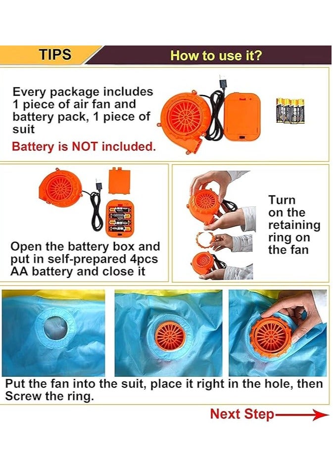 Celebrate Founding Day National Day Funny Adult Size Green Inflatable Full Body Costume Suit Air Fan Operated Blow Up Fancy Dress Halloween Sports Party Fat Inflatable Jumpsuit Costume - Image 5