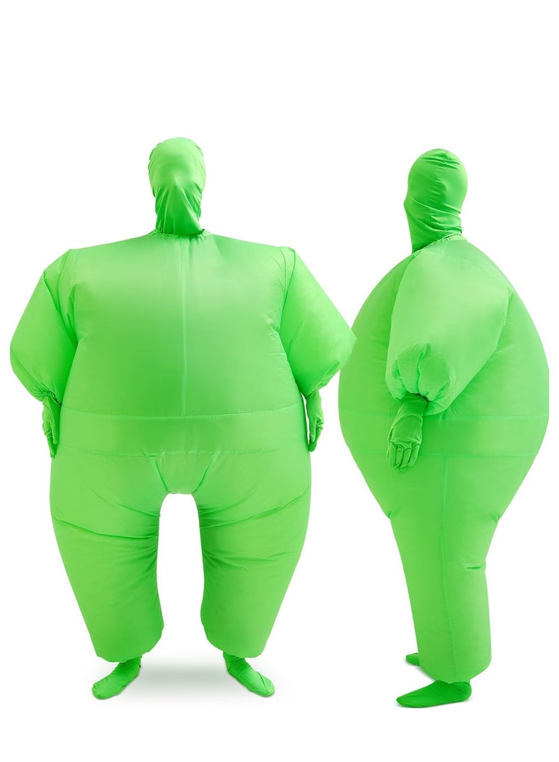 Celebrate Founding Day National Day Funny Adult Size Green Inflatable Full Body Costume Suit Air Fan Operated Blow Up Fancy Dress Halloween Sports Party Fat Inflatable Jumpsuit Costume - Image 2