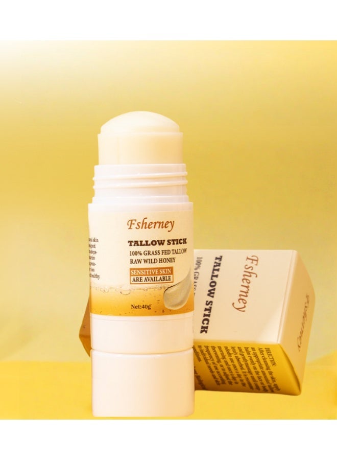 Fsherney Natural Beef Tallow Moisturiser Stick, Moisturizing Hydrates Dry Skin, Hydrating Nourishing Firming Beef Tallow Face Cream Body Cream, Wrinkle Defense Beef Tallow for Skin, Moisturiser Face Women 40g - Image 1