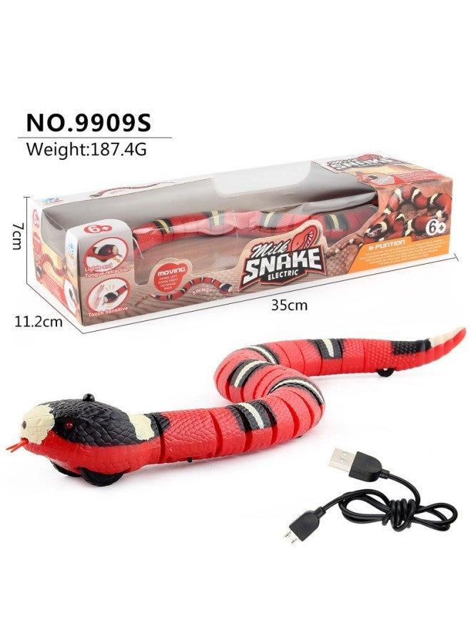 لعبة الزواحف التي يتم التحكم فيها عن بعد، 45 نمط محاكاة حيوانات مزحة، وحدة تحكم تفاعلية محمولة، مادة بلاستيكية لجميع الأعمار - اللون: 9909S ثعبان الحث 187.4 جرام، وزن الحجم 600 جرام - المواصفات: دعم العلامات - Image 1
