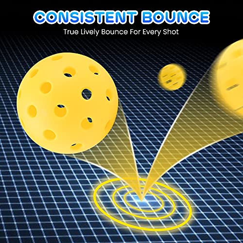 Geekman Premium 40 Holes Pickleball Balls for Outdoor Sport, USAPA Standard, True Flight, Highly Durable, 12 Pack - Image 3
