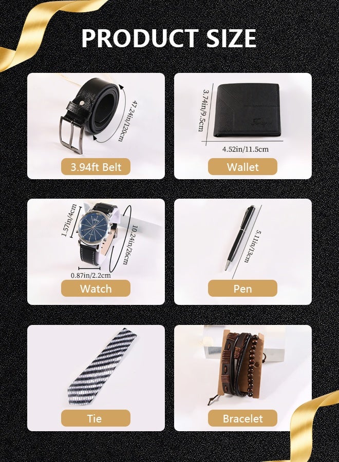 فانسي مجموعة هدايا رجالية فاخرة ساعة يد جلد أنيقة - هدية رمضان كريم مثالية، اغراض وهدية رمضان، هدايا عيد الأب وعيد الحب، هدية تخرج وميلاد للأصدقاء والمعلمين والطلاب - Image 2