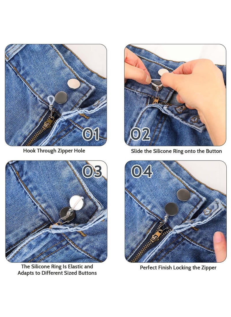 Generic - Zipper Holder Upper for Jeans, 12PCS Clasp Gadget to Keep Pants Zipper up, Stretch Removable Zipper Puller Silicone Hook for Jeans Zipper and Button, Hook for Skirt Zipper and Button - Image 1