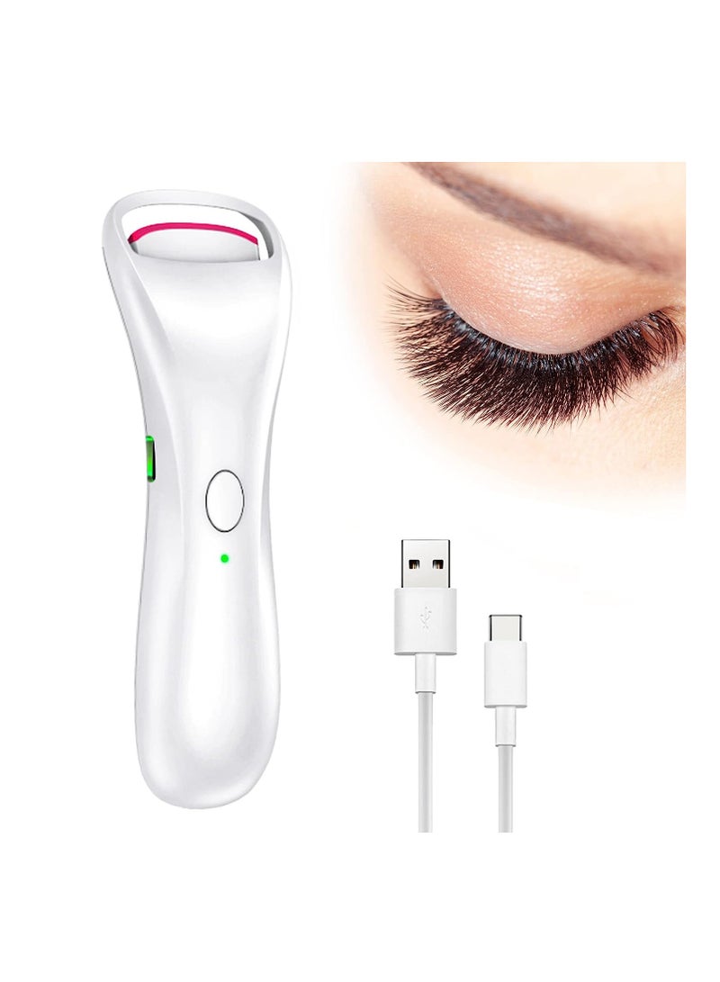 KASTWAVE Heated Eyelash Curler, USB Rechargeable Eyelash Curler, 2 Heating Modes Handheld Heated Lash Curler, Get Naturally Curled Lashes in Seconds, No Harm to Eyelashes, 1 Pcs, White - Image 1