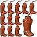 Hoolerry Cowboy Boot Cups with Lids and Straws 10 oz Party Cups Western Rodeo Party Supplies Favors Reusable Plastic DrinkwareBrown12 Pcs - Image 3