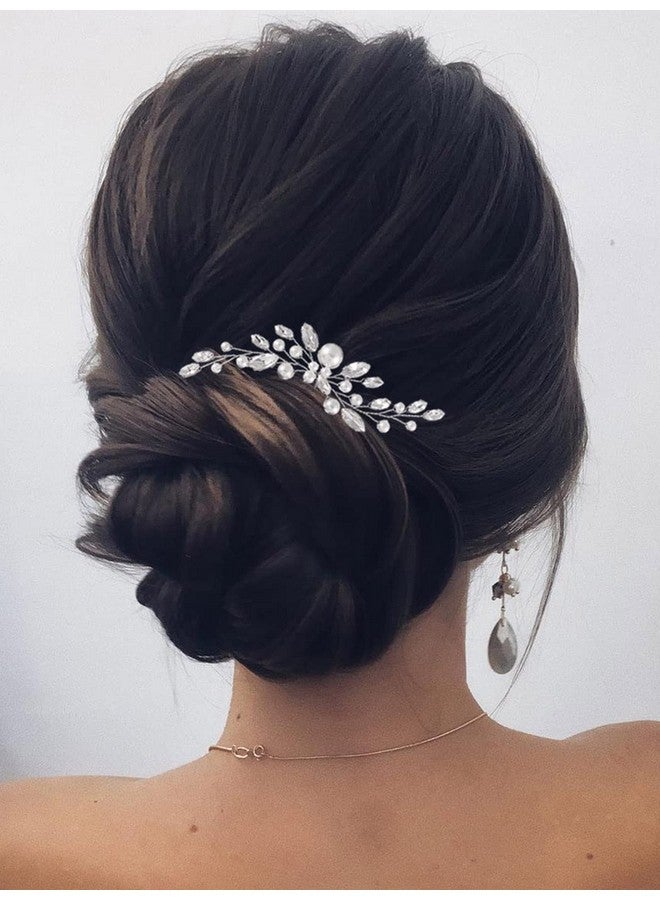 JAKAWIN Pearl Bride Wedding Hair Pins Silver Rhinestone Hair Piece Crystal Headpiece Bridal Hair Accessories For Women Hp179 (1 Silver)  - Image 4
