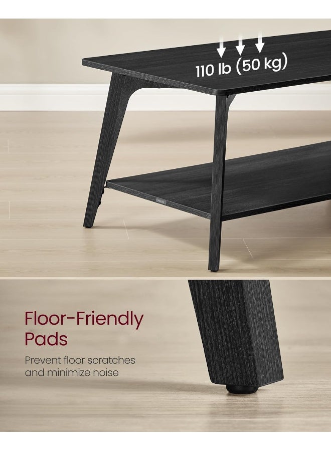 VASAGLE Coffee Table, 2-Tier Living Room Table with Storage, Center Table with Rounded Corners - Image 5