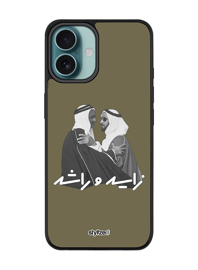 Stylizedd for iPhone 16 Plus Case [Compatible with MagSafe] Magnetic cover Slim fit Camera Protection, Shockproof Thin Phone Case- Sheikh Zayed And Sheikh Rashid, Crocodile Green - Image 1