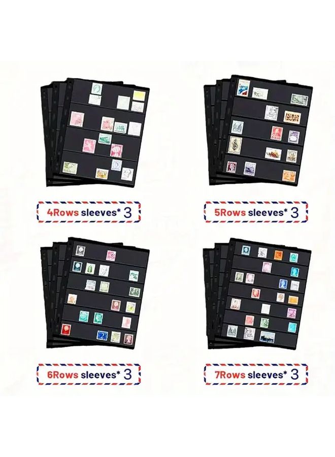 12PCS Double Sided Stamp Album 9 Hole Collector Display For Photos Postcards - Image 1