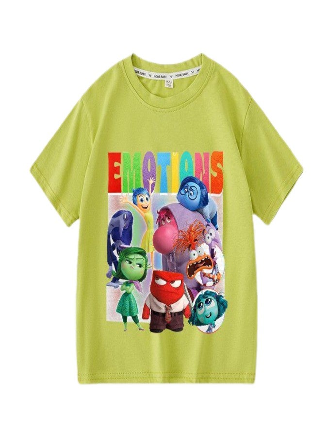 تي شيرت أنيق بأكمام قصيرة للجنسين INSIDE OUT 2 من القطن للأولاد والبنات والأطفال - Image 1