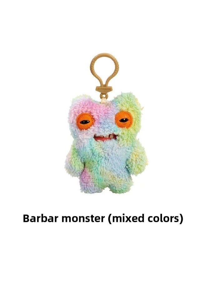 Key Pendant Genuine Big Teeth Teeth Monster Doll Teeth Treasure Ugly Adorable Monster Funny Plush Support One Generation-Color:Keychain-baji Monster (mixed Colors)-Height:About 12cm  - Image 1