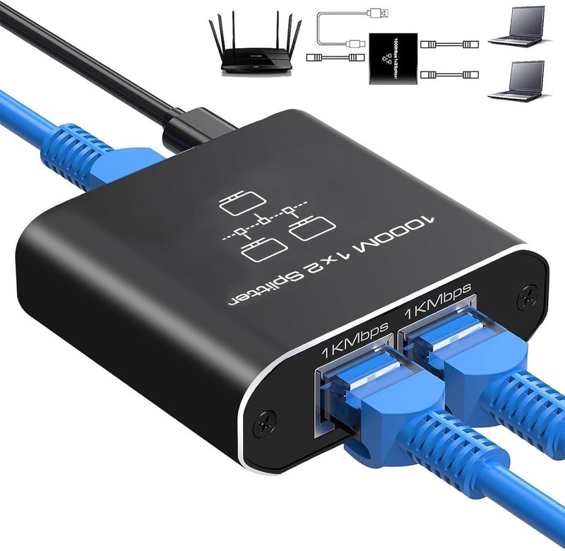 Multi-use qualified quality Network Splitter Adapter - Internet Hub, Widely Uses Ethernet Expander | Wired LAN Cable Splitter for Cameras, TV Docks, Home Cinema, Desk, Room Globally popular elegant design - Image 1