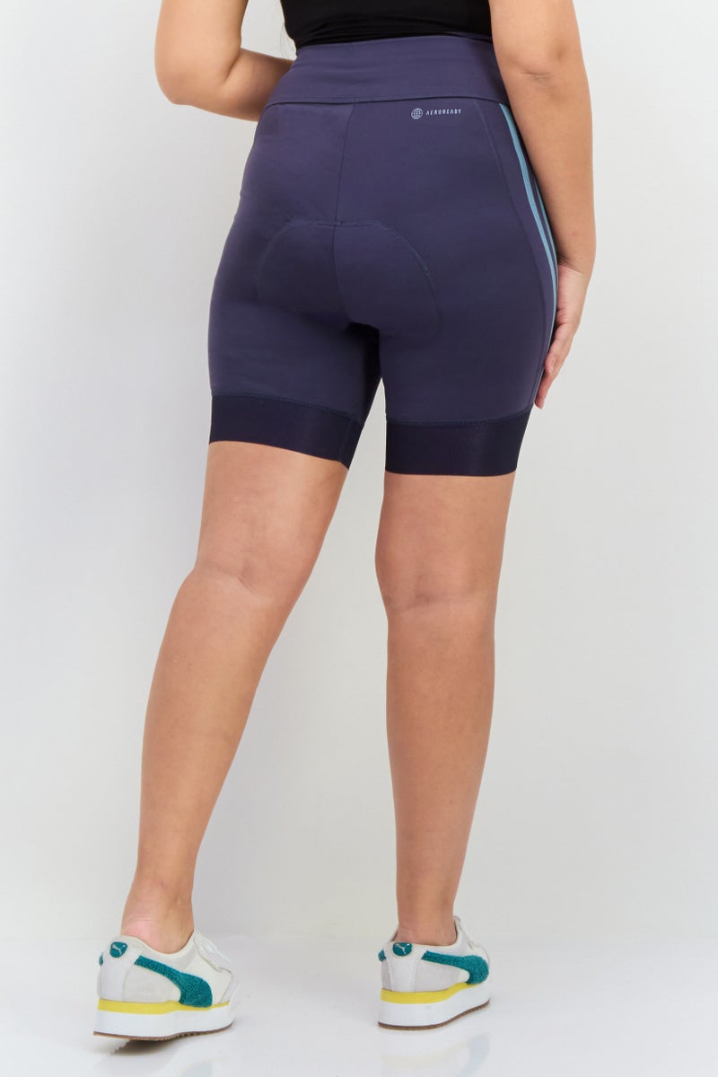 Adidas شورتات تدريب نسائية مناسبة، سحب على، لون أزرق غامق مترب - Image 3