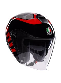 AGV IRIDES MOTORBIKE OPEN FACE HELMET E2206 - VALENZA MATT GREY/BLACK/RED  - Image 1