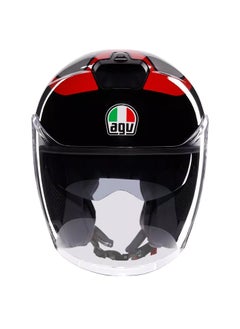 AGV IRIDES MOTORBIKE OPEN FACE HELMET E2206 - VALENZA MATT GREY/BLACK/RED  - Image 2