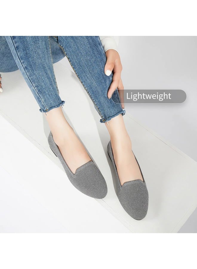 BABUDOG Women's Sparkly Flats Shoes Shiny Mesh Loafers Shoes Soft Memory Foam Flats(Sparkly Dark Grey.US9) - Image 2
