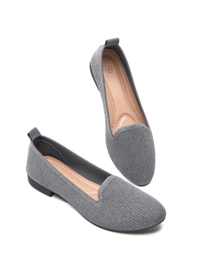 BABUDOG Women's Sparkly Flats Shoes Shiny Mesh Loafers Shoes Soft Memory Foam Flats(Sparkly Dark Grey.US9) - Image 1