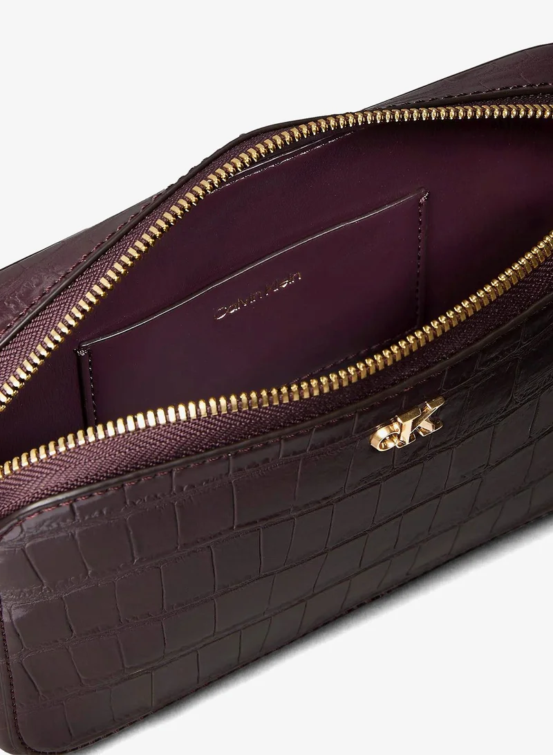 CALVIN KLEIN Croc-Effect Crossbody Camera Bag