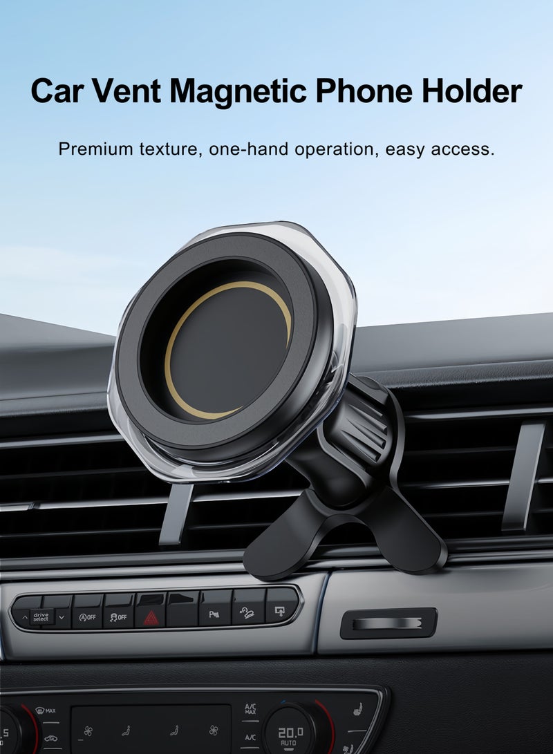 Suport an auto universal pentru mobile phone, install the air-conditioned air, attract magnetic force with two plasters, rotate the 360 ​​degree - Image 2