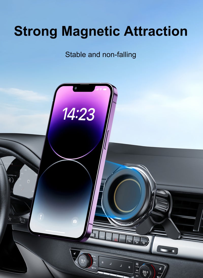 Suport an auto universal pentru mobile phone, install the air-conditioned air, attract magnetic force with two plasters, rotate the 360 ​​degree - Image 3