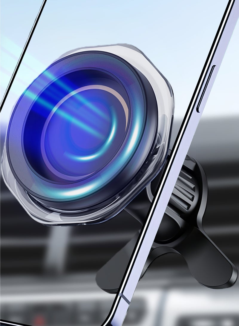 Suport an auto universal pentru mobile phone, install the air-conditioned air, attract magnetic force with two plasters, rotate the 360 ​​degree - Image 1