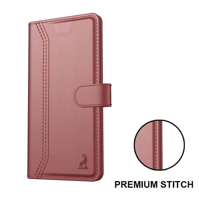 AIBEX ® Compatible for Vivo T4 Lite 5G / iQOO Z10 Lite 5G / Vivo Y19 5G / Vivo Y19e Flip Cover Leather Finish | Inside TPU with Card Pockets | Wallet Stand | Complete Protection Flip Case -Brown - Image 5