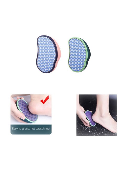 Glass Foot File, Upgraded Nano File Easy to grip Back Shell Scraper Nano-Level Grinding Points Washable Dead Skin Callus Remover for Dry and Wet Environment (2 PCS)