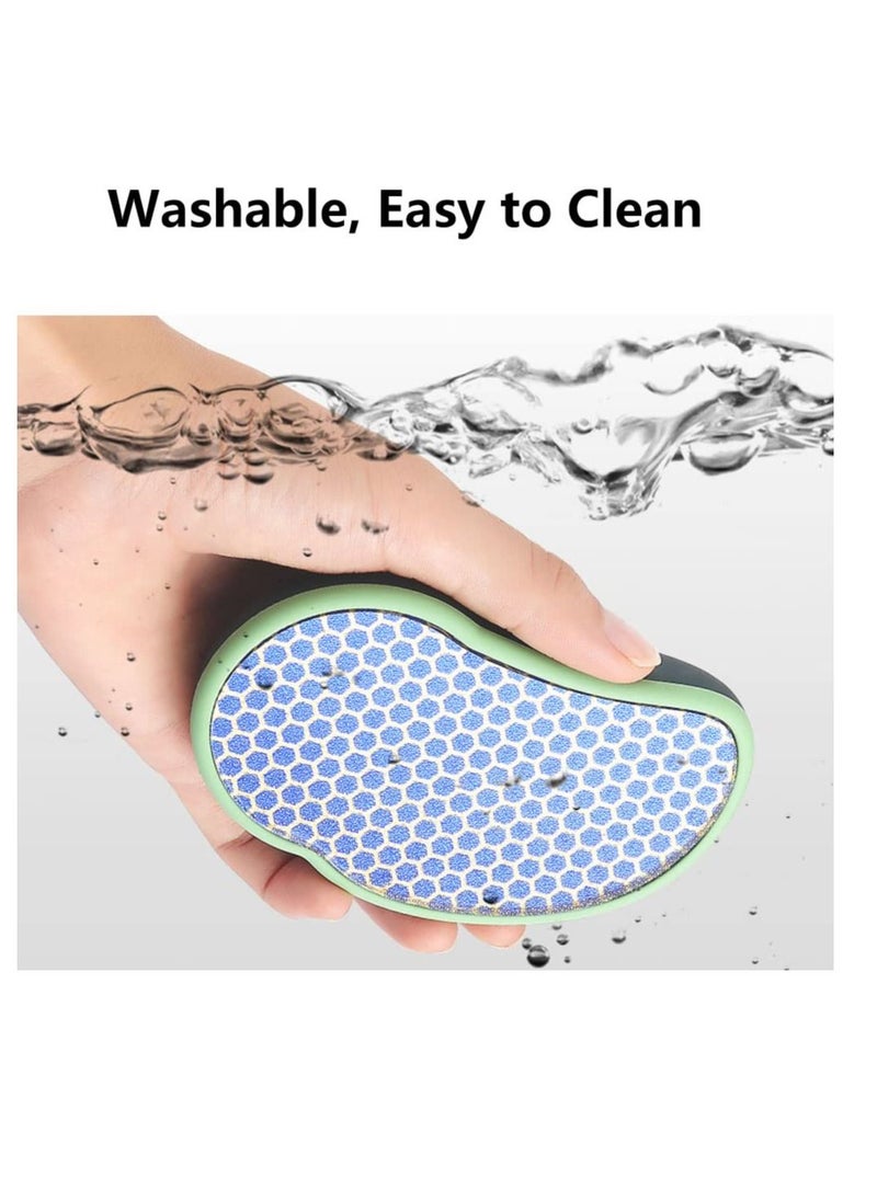 Glass Foot File, Upgraded Nano File Easy to grip Back Shell Scraper Nano-Level Grinding Points Washable Dead Skin Callus Remover for Dry and Wet Environment (2 PCS)