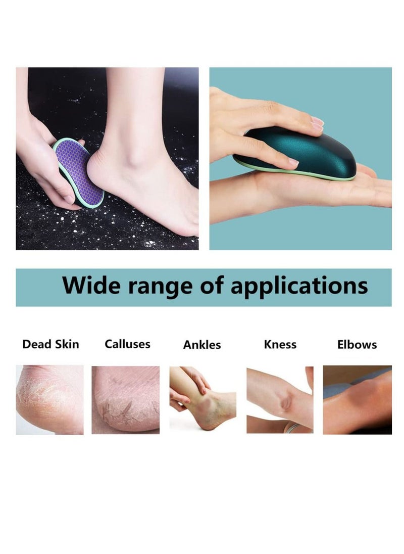Glass Foot File, Upgraded Nano File Easy to grip Back Shell Scraper Nano-Level Grinding Points Washable Dead Skin Callus Remover for Dry and Wet Environment (2 PCS)