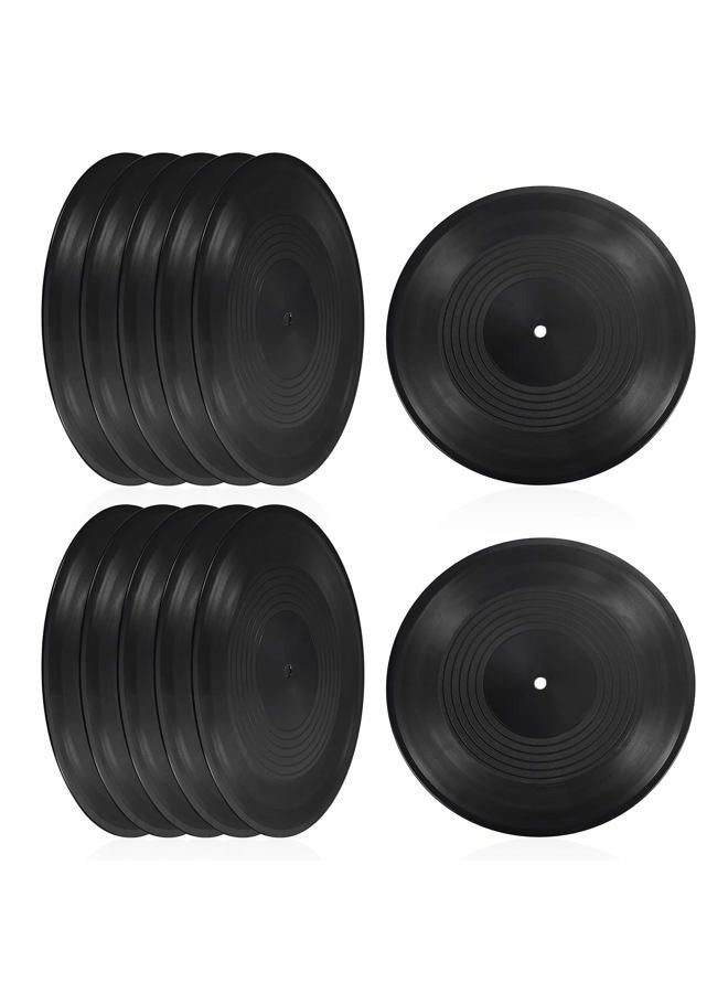 PATIKIL Blank Vinyl Records, 12 Inch CD Fake Vinyl Records for Wall Aesthetic Decor, 15 Pack Records for Roll Music Room Rock Party DIY Decoration, Black - Image 1