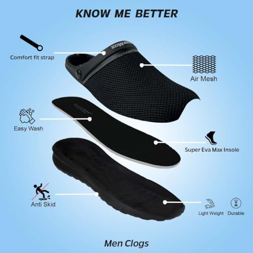 KazarMax Wanderer Black Clogs Sandals for Men -10 UK - Image 2