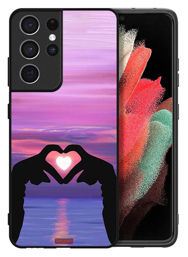 Tolwak Samsung Galaxy S21 Ultra 5G Protective Case Cover Heart Moon - Image 2