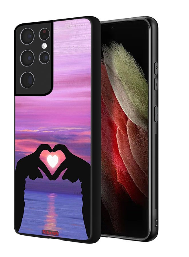 Tolwak Samsung Galaxy S21 Ultra 5G Protective Case Cover Heart Moon - Image 1
