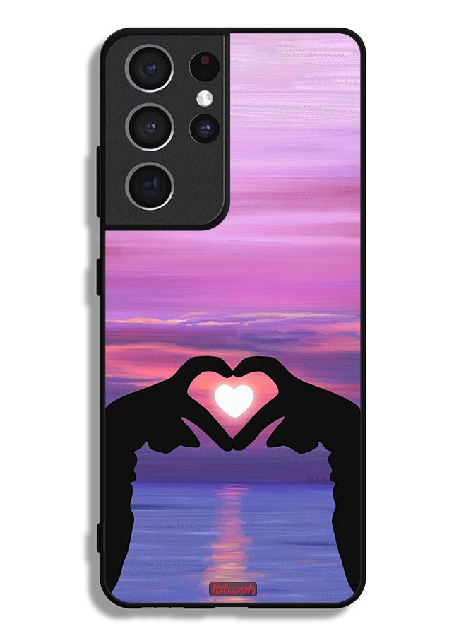 Tolwak Samsung Galaxy S21 Ultra 5G Protective Case Cover Heart Moon - Image 3