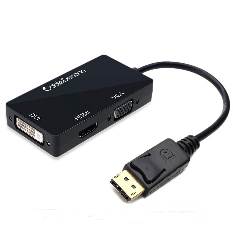 CableDeconn كابل ديكون متعدد الوظائف Displayport DP إلى HDMI/DVI/VGA ذكر إلى أنثى محول كابل 3 في 1 - Image 1