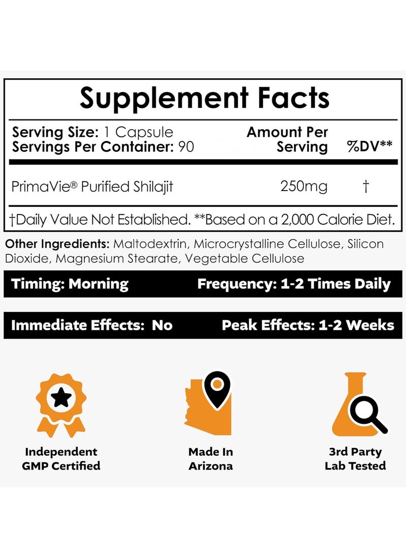 PrimaVie Purified Shilajit, 250mg - 90 Count